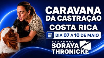 Imagem da notícia Inscreva seu pet: Senadora Soraya Thronicke leva Caravana da Castração com 320 vagas em Costa Rica nesta quarta-feira